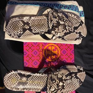 Tory Burch Miller Sandals Snakeskin